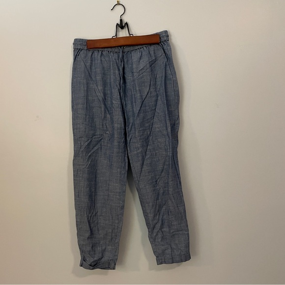 J. Crew Chambray Drawstring Crop Cuffed Pants Size 4 - Picture 3 of 7